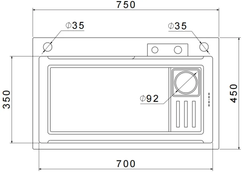 Кухонная мойка из нержавеющей стали GRANFEST METAL 7545 PVD графит