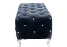 Пуф SIGNAL HESTIA Velvet Bluvel 19 черный/серебряный 100/46/50