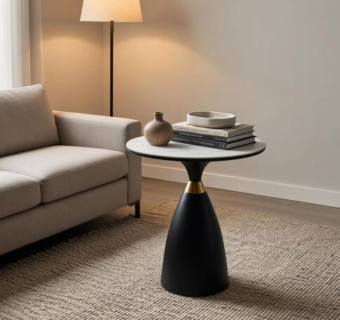 Стол журнальный SIGNAL GEMINI белый/черный/золотой 50