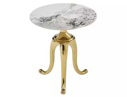 Стол журнальный SIGNAL SNAKE белый/золотой 48/55