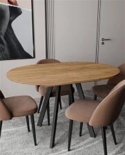 Стол ВВР Элип Дуб крафт золотой/черный профиль, ЛДСП