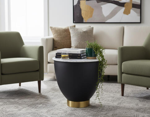 Стол журнальный SIGNAL CYPRUS B белый/черный, 48/45