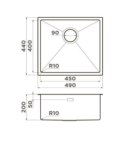 Кухонная мойка из нержавейки Omoikiri Taki 49-U/IF-GB графит