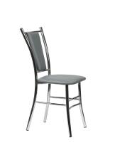 Стул ВВР Марсель серый/хром, экокожа