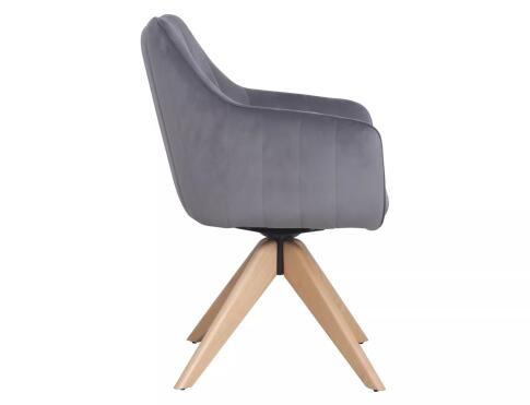 Стул SIGNAL AZALIA D Velvet Bluvel 14 серый/дуб, поворотный