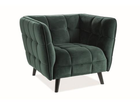 Кресло SIGNAL CASTELLO 1 Velvet Bluvel 78 зеленый/венге