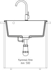 Кухонная мойка GRANFEST URBAN UR-4550 серый