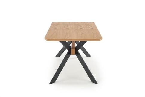 Стол обеденный HALMAR BACARDI дуб натуральный/черный 160-220/90