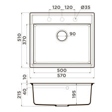 Кухонная мойка Omoikiri Daisen 57-PA Artgranit/пастила