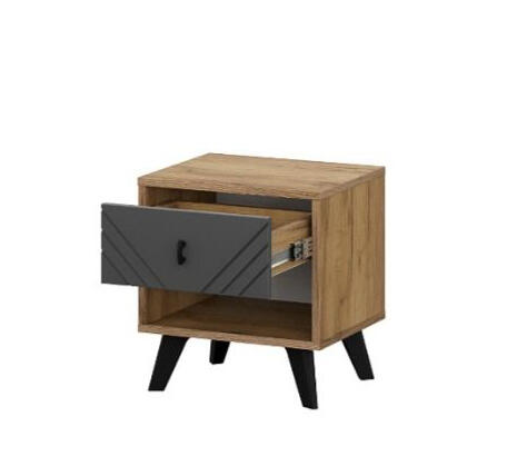 Тумба прикроватная NN Мебель (МС Байкал К) Дуб Золотой/Графит