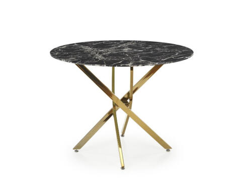 Стол обеденный HALMAR RAYMOND 2 черный мрамор/золотой 100