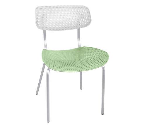 Стул Sheffilton SHT-S85М артикул СТ-208 белый/мятный/хром лак