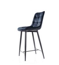 Стул барный SIGNAL CHIC H-2 Velvet Bluvel 19 черный/черный