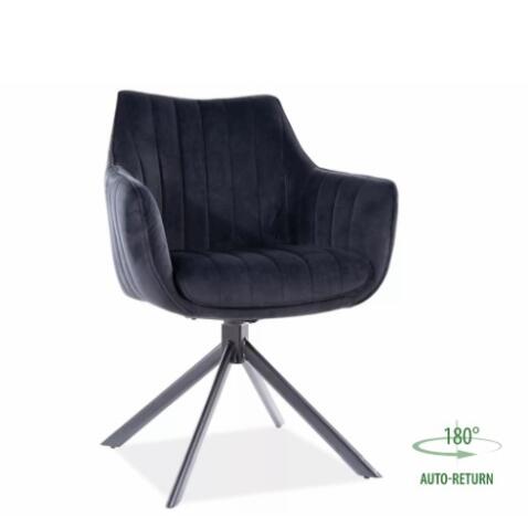 Стул SIGNAL AZALIA Velvet Bluvel 19 черный/черный