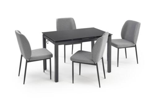 Комплект HALMAR JASPER (стол + 4 стула) серый/черный