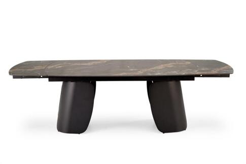 Стол обеденный HALMAR FORUM черный мрамор/черный 180-260/90