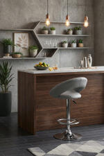 Стул барный HALMAR H15 серый/хром