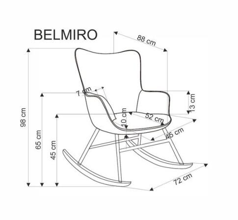 Кресло-качалка HALMAR BELMIRO кремовый
