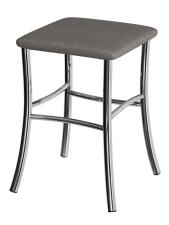 Табурет ВВР Квадрат бурый/хром, рогожка