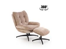 Комплект HALMAR PESTO (кресло+подставка для ног) бежевый