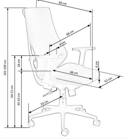 Кресло компьютерное HALMAR RUBIO серый/черный