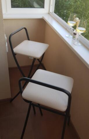 Стул барный складной Sheffilton SHT-S46 артикул CT-46 беж/черный муар (ЗАКАЗ КРАТНО 2 ШТ)