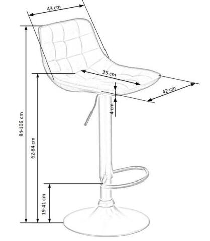 Стул барный HALMAR H95 темно-синий/черный