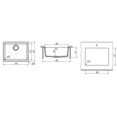 Мойка ZORG Fast 54 PREMIUM black metallic