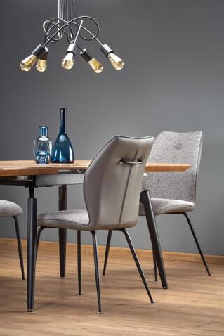 Стол обеденный HALMAR CAMBELL дуб натуральный/черный 140-180/80