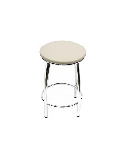 Табурет ВВР Премиум ваниль/хром, экокожа