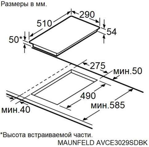 Поверхность электрическая MAUNFELD AVCE3029SDBK