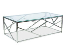 Стол журнальный SIGNAL ESCADA A прозрачный/хром, 120/60/40