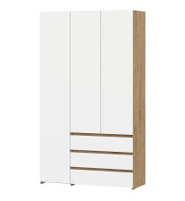 Шкаф NN Мебель (МС Некст К) Дуб Золотой/Белый, комбинированный трехстворчатый