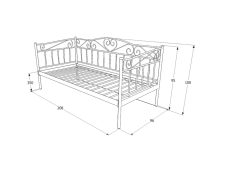 Кровать SIGNAL BIRMA черный, 90/200