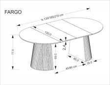 Стол обеденный HALMAR FARGO орех 120-210/120