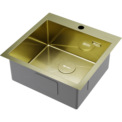 Кухонная мойка из нержавейки Omoikiri Akisame 51-LG светлое золото