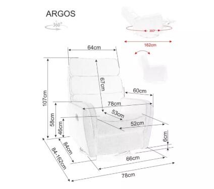 Кресло SIGNAL ARGOS Velvet раскладное, серый