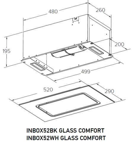 Вытяжка кухонная MEFERI INBOX52BK GLASS COMFORT