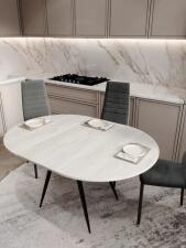 Стол ВВР Элип Дуб крафт белый/черный конус, ЛДСП