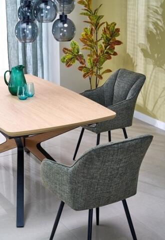 Стол обеденный HALMAR JAMES натуральный/черный/натуральный 160-220/90