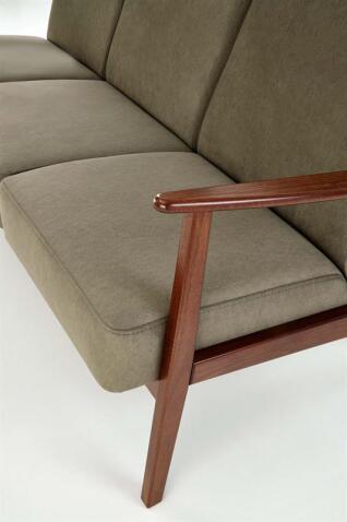 Диван HALMAR MILANO 3S tap. Castel 39 оливковый/орех