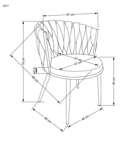 Стул HALMAR K517 серый/золотой