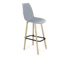 Стул барный Sheffilton SHT-ST29/S94 серый ral 7040/прозрачный лак/черный