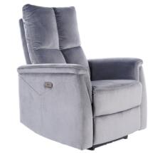 Кресло SIGNAL NEPTUN M Velvet Bluvel 14 раскладное электрическое, серый
