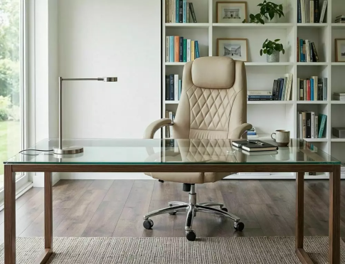 Кресло компьютерное SIGNAL Q-07 бежевый/хром