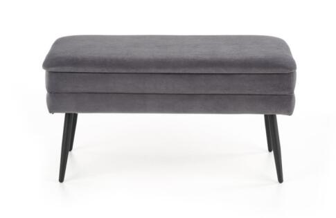 Скамья HALMAR VELVA серый/черный