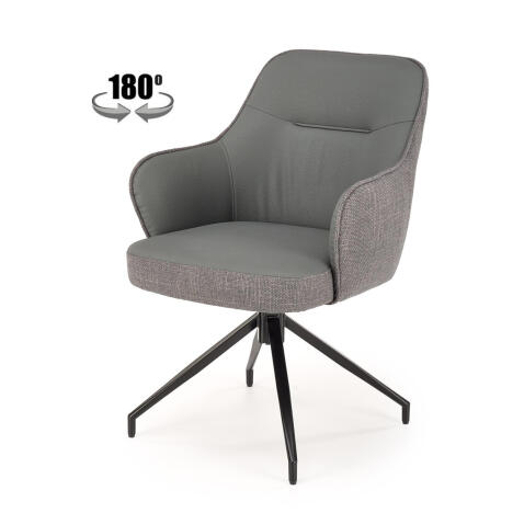 Стул HALMAR K527 серый/черный, поворотный
