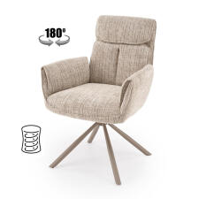 Стул HALMAR K596 CS бежевый/кашемир, поворотный