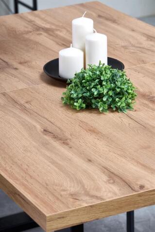 Стол обеденный HALMAR VENOM дуб вотан/черный 135-185/85