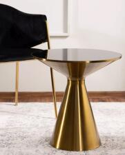 Стол журнальный SIGNAL SETI черный/золотой, 50/53